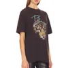 T-shirt da donna a maniche corte in cotone organico con motivo classico con stampa testa di tigre AB New Niche Primavera/Estate 2024
