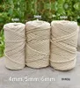 متينة 200m القطن الحبل الطبيعي البيج macrame ed rop الحرف macrame سلسلة DIY المصنوعة يدويا ديكورات المنزل 4MM 5MM 6MM6059497