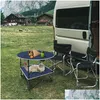 Camp Furniture Tragbarer Picknicktisch mit Ablage Strand Outdoor Klappbare Cam-Tische, die sich zusammenklappen lassen Leichte Getränkehalter Aufbewahrungstasche Drop Dhs8E