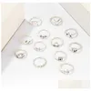 Band ringen Fashion Vintage Zodiac sterrenbeelden oneindige knokkel Boho Schorpioen Boogschutter Bff verscheidenheid dames ring Mti-combinatie Dh0Ix