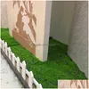 Couronnes de fleurs décoratives 1M St Mat Vert Tapis de pelouse artificielle Faux Gazon Maison Jardin Moss Sol DIY Décoration de mariage Drop Del Dhkag