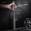 Kitchen Faucets ASRAS 304 Stainless Steel Waterfall Faucet Grey Multi Functional Sink Vegetable Wash Basin Pulling