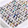 Anéis de banda Bk Moda Mticolor Anéis de banda de aço inoxidável para mulheres homens misturam diferentes estilos de joias de festa presentes no atacado Drop Del Dhoay