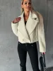 Mélanges veste courte élégante pour femmes, mode mélanges de laine noire manteaux décontractés automne hiver nouveaux manteaux vestes 2023