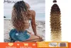 Vattenvåg blondiner brun med syntetiskt hår lockiga vävbuntar för kvinnor mirakel Q112890290718847112