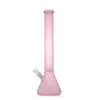 Vintage PREMIUM PURE Glass Bong Water Hookah PURPLE PINK FROST Sandblasted 14inch 18inch height Original Glass Factory made can put customer logo by DHL UPS CNE