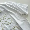 メンズTシャツデザイナー24SS 230G不規則な刺繍3次元レリーフ刺繍ラウンドネック半袖ユニセックススタイルCA44