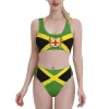 Ställ Jamaica Flag Bikini Set en/två bit baddräkt baddräkt sport badkläder strandkläder för tjej kvinnor