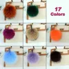 Keychains 15cm Large Soft Real Raccoon Fur Ball Key Chains Fluffy Pompom Keychain Keyring Car Bag Accessory181r