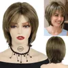 Hair Wigs Synthetic Natural Short Pixie Cut Wig for Women Straight Haircut Blonde with Bangs Halloween Party Casual 240306