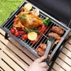 BBQ-grills Draagbare houtskoolgrill, desktop buitenbarbecue, roker, kleine barbecue voor buiten koken, picknicken in de achtertuin Q240305