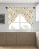 Cortina gris amarillo naranja hojas cortinas para dormitorio ventana sala de estar persianas triangulares cortinas