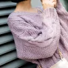 Pullovers ponadzapiemia V szyjka Knit Sweter Kobiety pullover skoczek