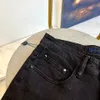 Jeans da uomo V Grafica ricamata Pantaloni larghi neri Uomo Donna Pantaloni larghi a vita alta ricamo Logo denim elasticizzato slim fit Pantaloni da uomo in denim con cerniera gamba dritta L L