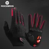 ROCKBROS Windproof Cycling Gloves Touch Screen Riding MTB Bike Bicycle Gloves Thermal Warm Motorcycle Winter Autumn Bike Gloves 240229