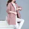 Jackor 2022 Spring Women's Jacket Långärmad avslappnad lös dike -kappa Fashion Huven Windbreaker Kvinnliga Loose Basic Jackets Outwear