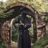 Plague Doctor Cosplay kostym vuxen medeltida huva mantel steampunk fågel näbb mask halloween karneval party kläder