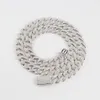 Wholesale Price 13mm 925 Sterling Silver Thin Iced Out Necklace Bracelet d Vvs Moissanite Cuban Link Chain