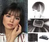 3D Air Bangs Hairpiece Extension Light Brown 100 Human Real Hair Flat Bangs With Temples Breattable Full Handmade Front Fringe7890952