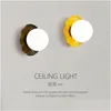 Wall Lamps Nordic Modern Led Lamp Simple Hallway Bedroom Ceiling Light Balcony Corridor Creative Lotus Leaf Lighjt Living Room Drop Dh82D