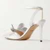 Le Cadeau Crystal-Embellied Satin Sandals Rhinestone Stiletto Heels Sandal