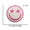 Pink Series Iron on Patches Assorted Size Smiley Face Sew on Embroidered Applique Patch for DIY Clothes Shirt Hats Arts Craft Sew Making