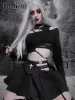 rok InsGoth Gothic Mini Geruite Rok met Punk Dunk Dames Basic Veelzijdig Rekbaar Uitlopende Casual Mini Skater Rok School Cheerleader