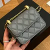 Merkbal mini flap schoudertassen Frankrijk klassiek gewatteerd serienummer crossbody tas luxe dubbele ontwerper mode dames echte lederen ketting munt portemonnee