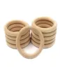 68mm268inch Nature Wooden Ring Teether Montessori Baby Toy Organic Infant Teething Toy Accessories Necklace DIY Baby Teether 123454401