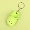 Keychains 3D Mini Shoe Pendant Keychain Sandal Slipper EVA Lovely Beach Little Croc Shoes Hole Pet Backpack Bag Toy Doll