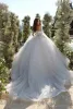 Lace Gorgous Saoedi -bruiloft Arabische jurken Elgeegant Off Shoulder Appliques Puffy TuLle Lange bruidsjurken Robe de mariage plus size zwangerschapsgewaden BC18181 S