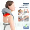 Foreverlily sem fio pescoço e costas massageador ombro amassar massagem xale músculo cervical relaxante trapézio 240305