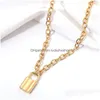 Pingente colares na moda cadeado colar para mulheres ouro sier lock em forma de pingente cadeias meninas moda jóias presente entrega entrega jewe dh2vl