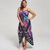 Wipalo femmes grande taille papillon Wrap couvrir robe aile plage grand 5XL décontracté dames Sarongs215d