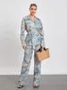 Dames Nachtkleding Damespyjamasets Bloemenprint Lange mouwen Button Down Shirt en broek Pjs-set Zacht 2-delig Loungewear