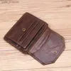 Money Clips Portefeuille en cuir véritable pour hommes mâle Original peau de vache Vintage court hommes portefeuilles portefeuille avec porte-carte ID fenêtre Coin poche L240306