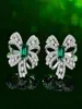 Stud Earrings Real 925 Sterling Silver 5 7mm Emerald Turquoise Moissanite Butterfly For Women Wedding Jewelry Year Gift2478739