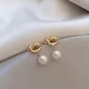 Dangle Earrings Kshmir 2024 Arrival Metal Knoted Pearl Pendant For Women Female Korean Temperament Fashion Daily Jewelry Gift