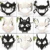 Máscaras de designer festa crânio máscara dentes longos demônio esqueleto meia máscara facial plástico dragão deus tigre máscara cosplay halloween traje adereços