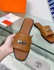 High End Brand Woman Sandals äkta läder litet silver spänne utomhus flip flops, strandskor storlek 35-42 med låda och shoppingväska