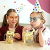Gobelets jetables pailles verres de paille drôle boire enfant fête fournitures Bar lunettes en forme pour Kichen 8 pièces