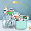 3 Layers Large Capacity Family Medicine Organizer Box Portable First Aid Kit Medicine Storage Container Family Emergency Kit Box 240222