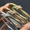 デザイナーTiffay and Co v Gold High-End Knot Bracelet 925 Silver18K Rose T Gu Ailing同じスタイルカテゴリ