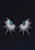 スタッドJanekelly Punk Style Spike Shape Earing Pave Cubic Zirconia Brinco Green Stone Sparkly Star Galaxy Earrings Clear 2211115730572