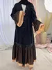 Vêtements ethniques Eid Ramadan Musulman Abaya pour femmes Cardigan en dentelle Noir Maroc Kaftan Jubah Kimono Robe Maxi Robes longues Abayas Dubaï