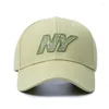 Ball Caps Women Men Cotton Cap Fashion NY Hafted Hard Top Baseball Femal Regulowaną Regulowaną Kapelusz na świeżym powietrzu