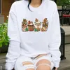 Sweats à capuche pour femmes Pain d'épice Noël Café Sweat Latte Drink Sweat à capuche Femmes Vacances Noël Bonhomme de neige Pull Crewneck Sweatshirts