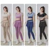 LL-035 With Logo High Waist Leggings Running Yoga Set