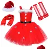 Abiti da ragazza Abiti per ragazze Natale Costumi di Babbo Natale per Natale Abito tutu Abito per bambini Anno Principessa Bambini Miss vestiti Drop D Dhjrk