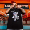 Lazer verão versátil topo casal hip hop solto manga dividida 2023 nova moda manga curta camiseta